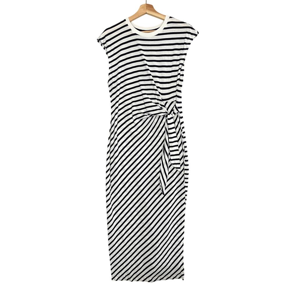 Daily Practice Anthropologie Striped Tiebreaker Maxi Shirt Dress Size Small